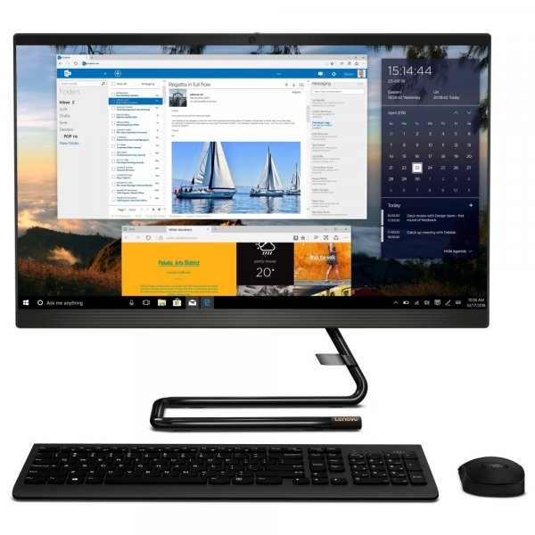 Моноблок Lenovo IdeaCentre AIO A340-24IWL 23.8" FHD, Core i5-10210U, 8GB, 256GB SSD, DVD-RW, WiFi, BT, DOS, черный [F0E800RBRK] изображение 1